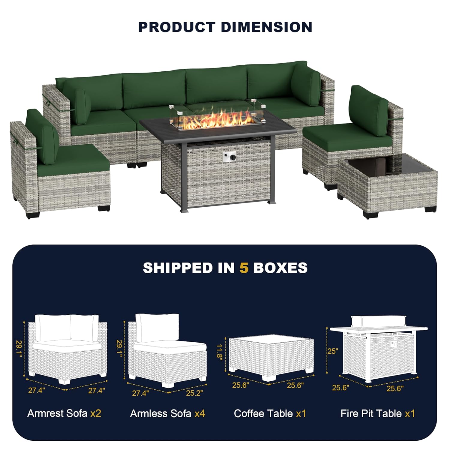 8-Piece Outdoor Patio Furnitur - Outdoor Furniture And Fire Pit ulasan dan harga