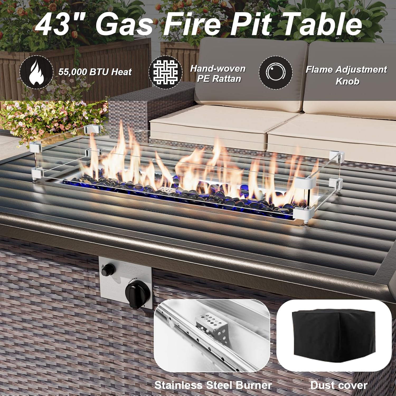 Patio Furniture Set with Fire  - Outdoor Furniture And Fire Pit ulasan dan harga