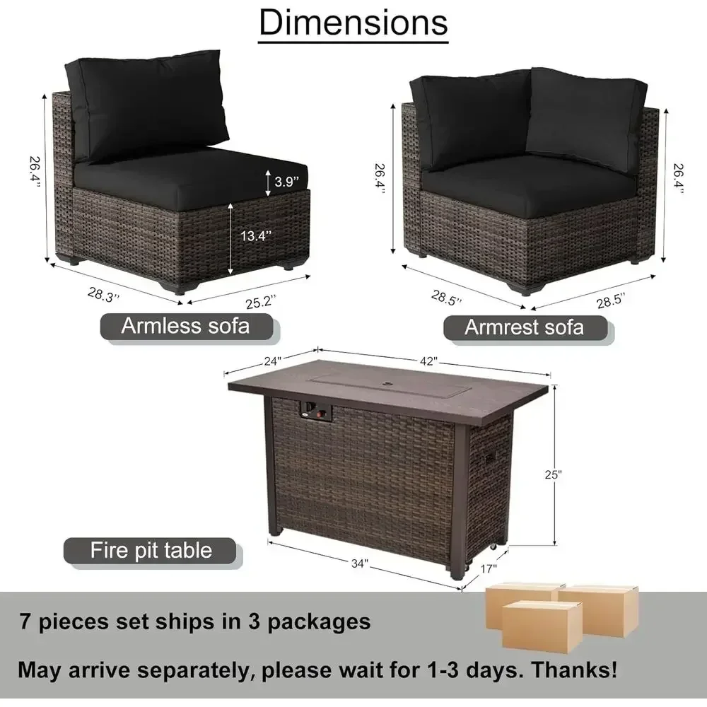 7-Piece Outdoor Patio Furnitur - Outdoor Furniture And Fire Pit ulasan dan harga