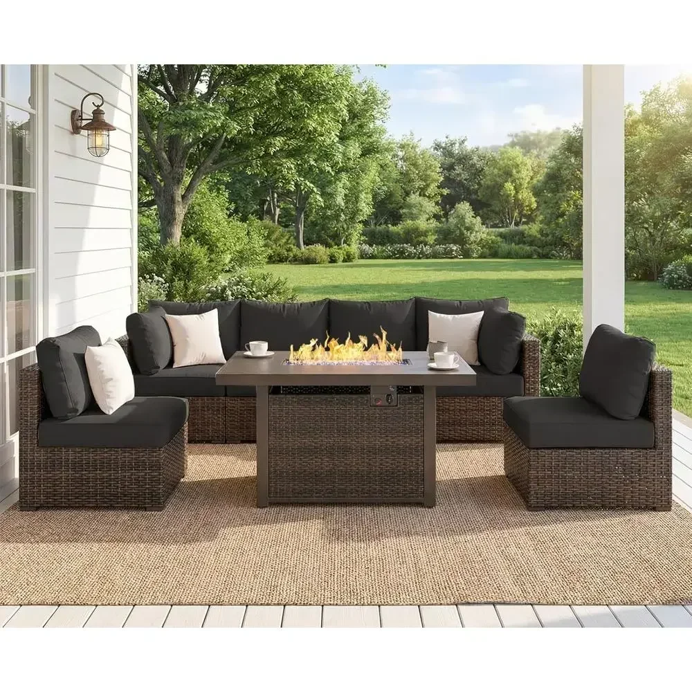 7-Piece Outdoor Patio Furnitur - Outdoor Furniture And Fire Pit ulasan dan harga