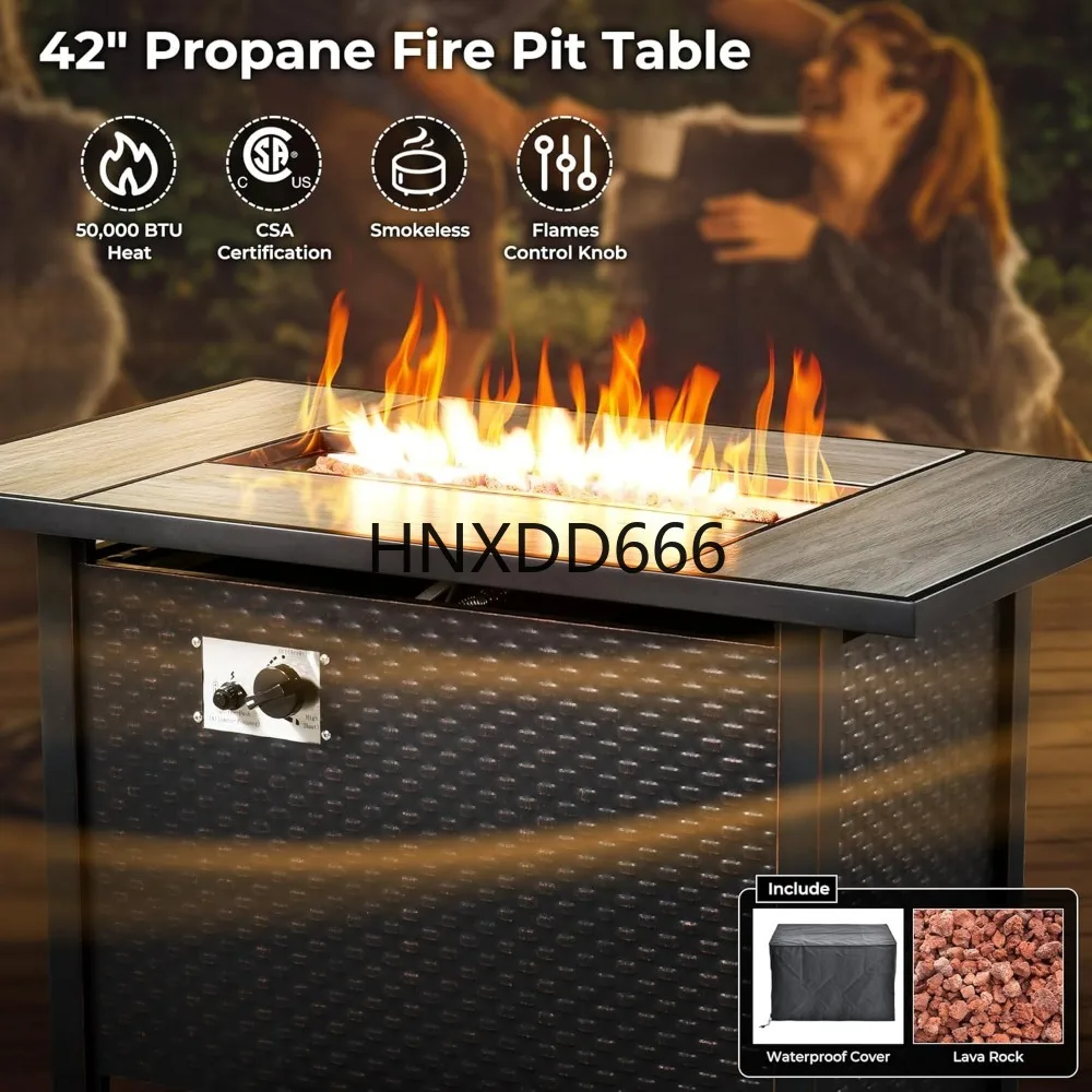 Outdoor 8 Piece Patio Furnitur - Outdoor Furniture With Fire Pit Table ulasan dan harga