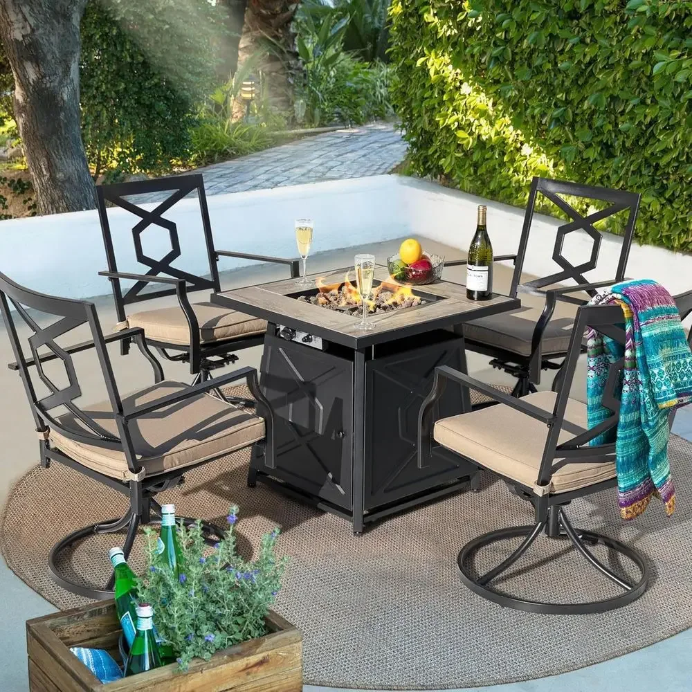 5-Piece Outdoor Patio Furnitur - Outdoor Furniture And Fire Pit ulasan dan harga