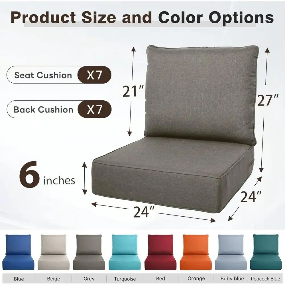 6 Thick Outdoor Cushion Set -  - Outdoor Furniture Cushions 24 X 24 ulasan dan harga