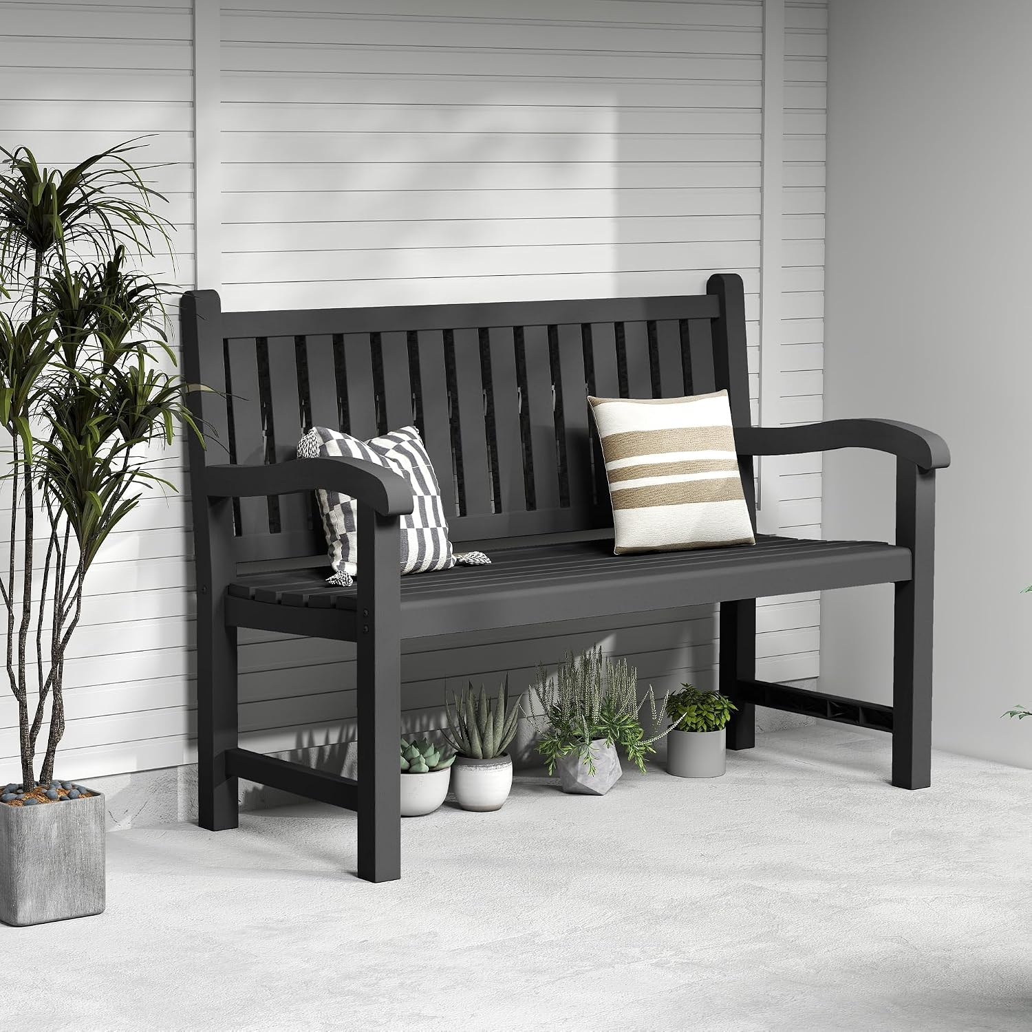 Outdoor Bench 2-Person Resin P - Outdoor Furniture Bench ulasan dan harga
