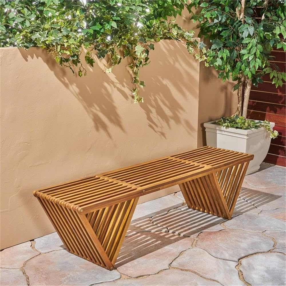 Teak Finish Outdoor Acacia Woo - Outdoor Furniture Bench ulasan dan harga