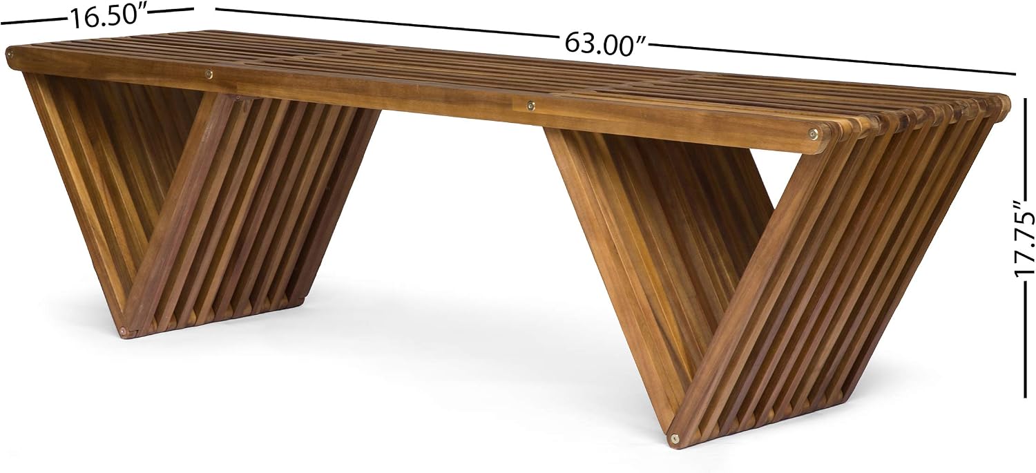 Teak Finish Outdoor Acacia Woo - Outdoor Furniture Bench ulasan dan harga