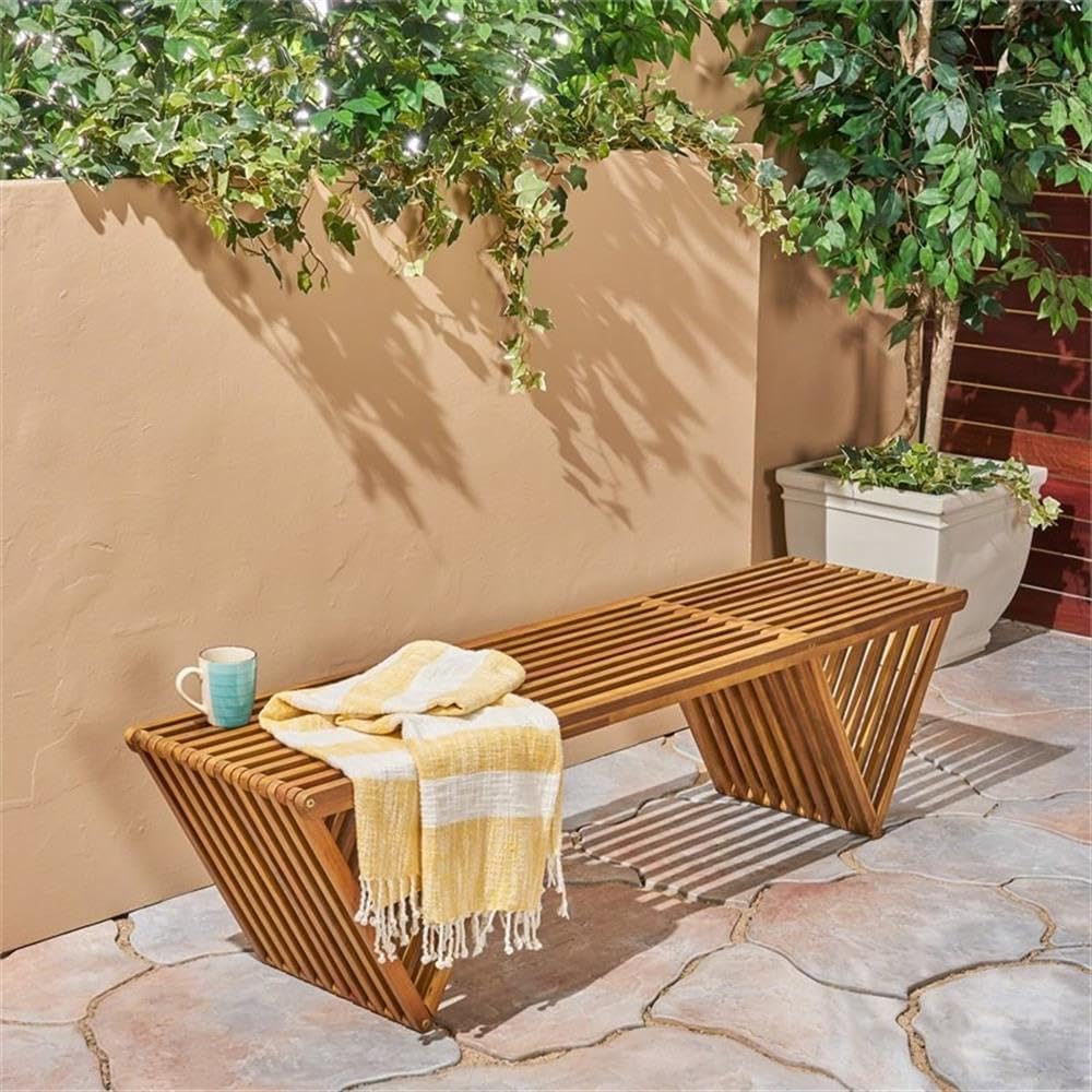 Teak Finish Outdoor Acacia Woo - Outdoor Furniture Bench ulasan dan harga