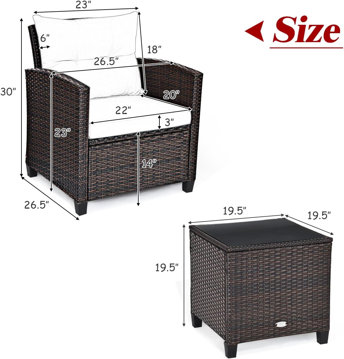 3 Pieces Patio Furniture Set,  - Outdoor Furniture Cushions ulasan dan harga