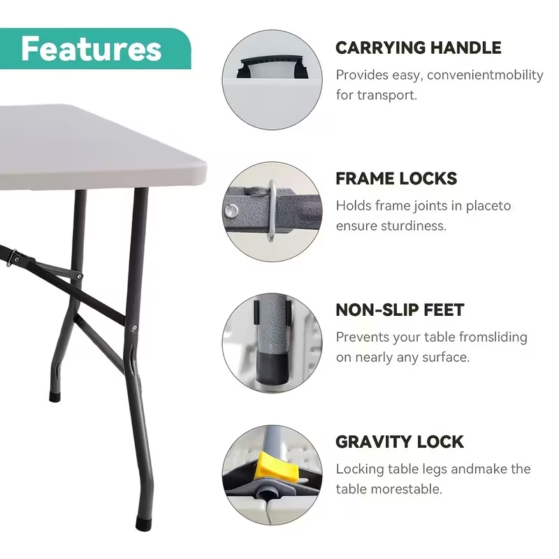 Folding Table,Portable Plastic - Outdoor Furniture Store ulasan dan harga